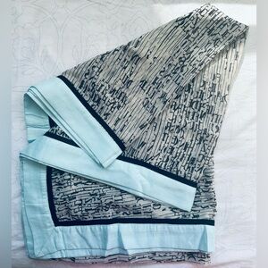 W for Women Black and Light Blue Scarf
